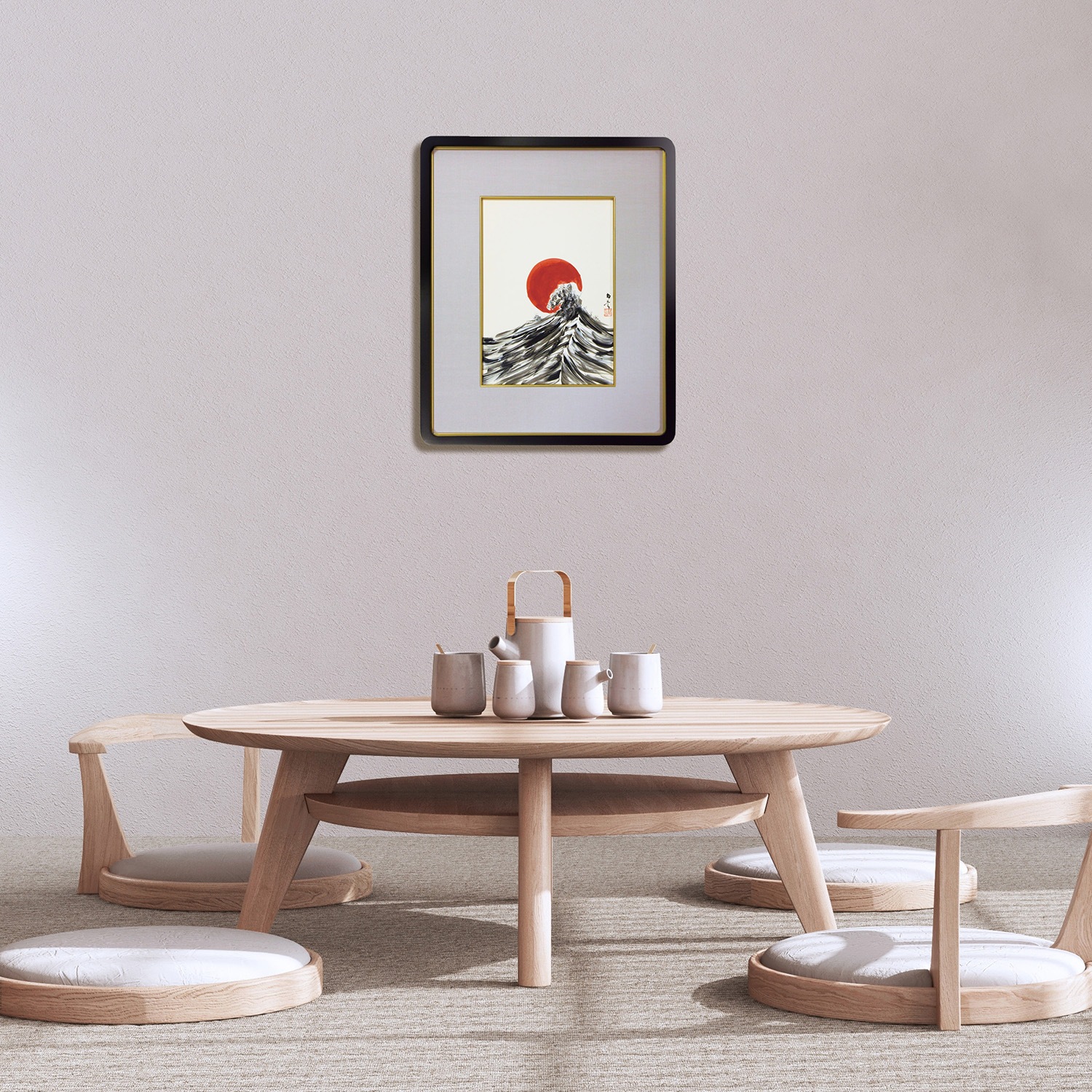 直筆陶墨画「鸞鳥上乗」