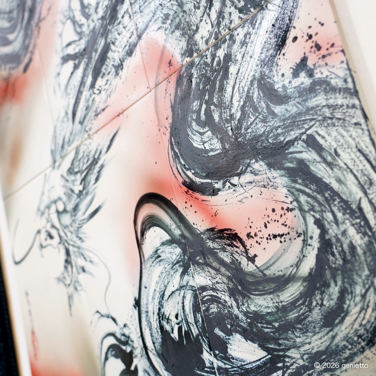 【新作】直筆陶墨画「流誓慈護」