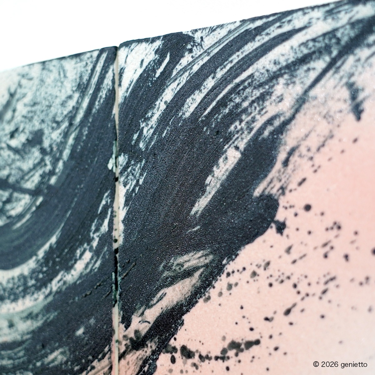 【新作】直筆陶墨画「流誓慈護」