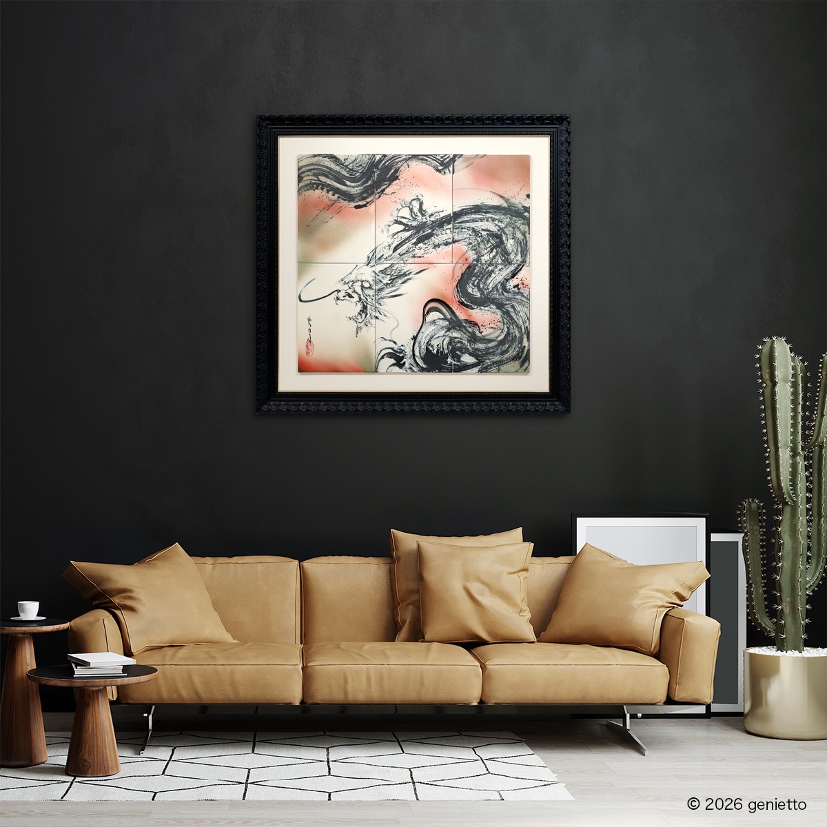 【新作】直筆陶墨画「流誓慈護」