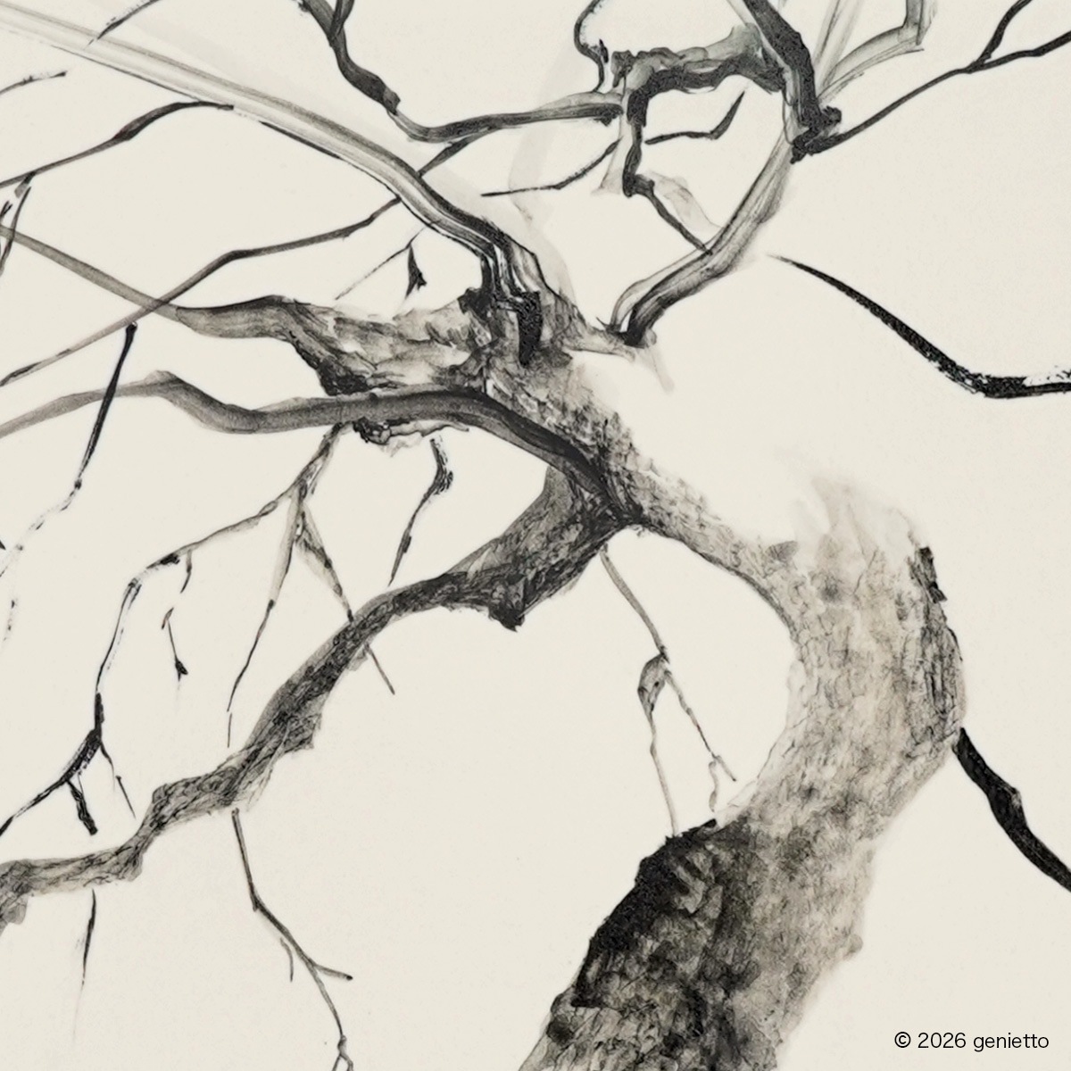 【新作】直筆陶墨画「木霊包息」