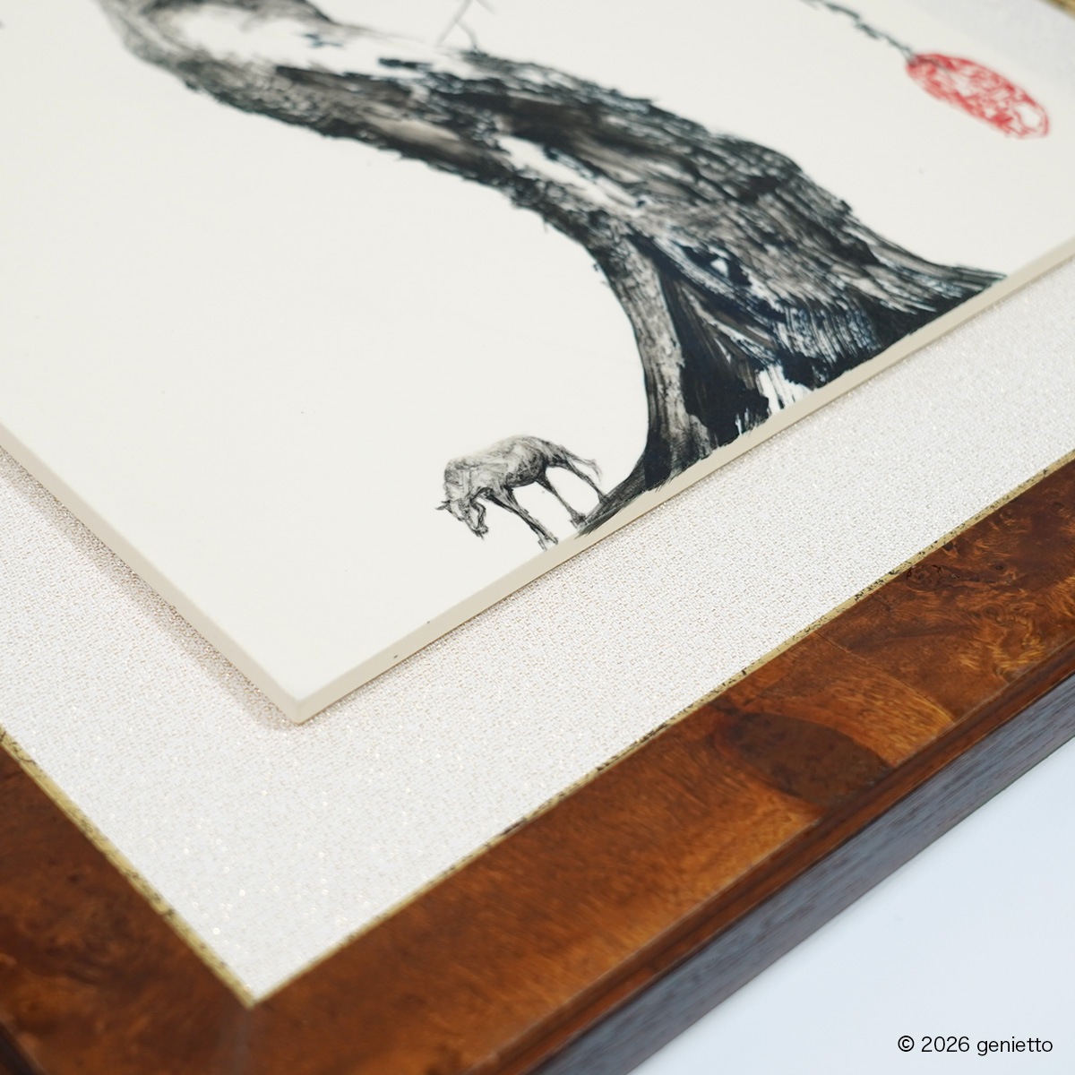 【新作】直筆陶墨画「木霊包息」