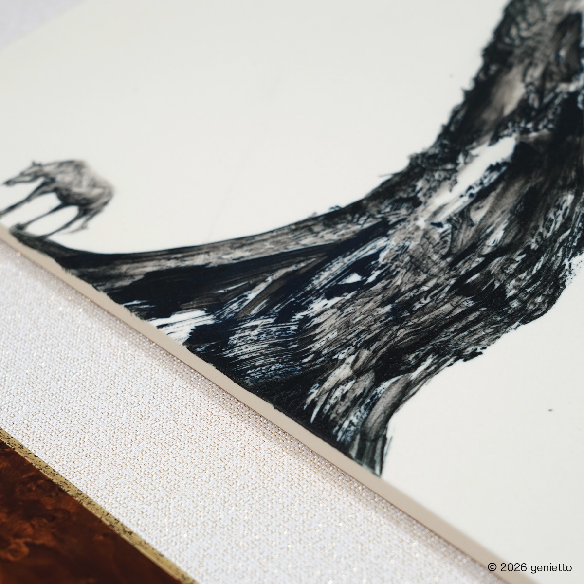 【新作】直筆陶墨画「木霊包息」