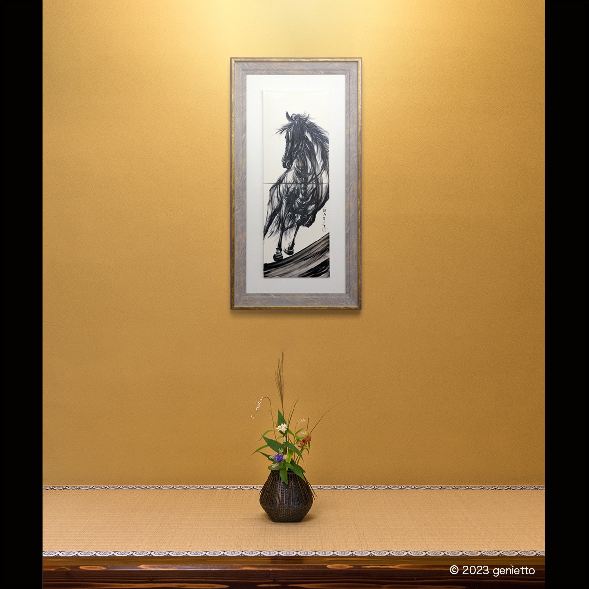 直筆陶墨画「風天心意」 | 墨絵・陶墨画アーティスト 西元祐貴