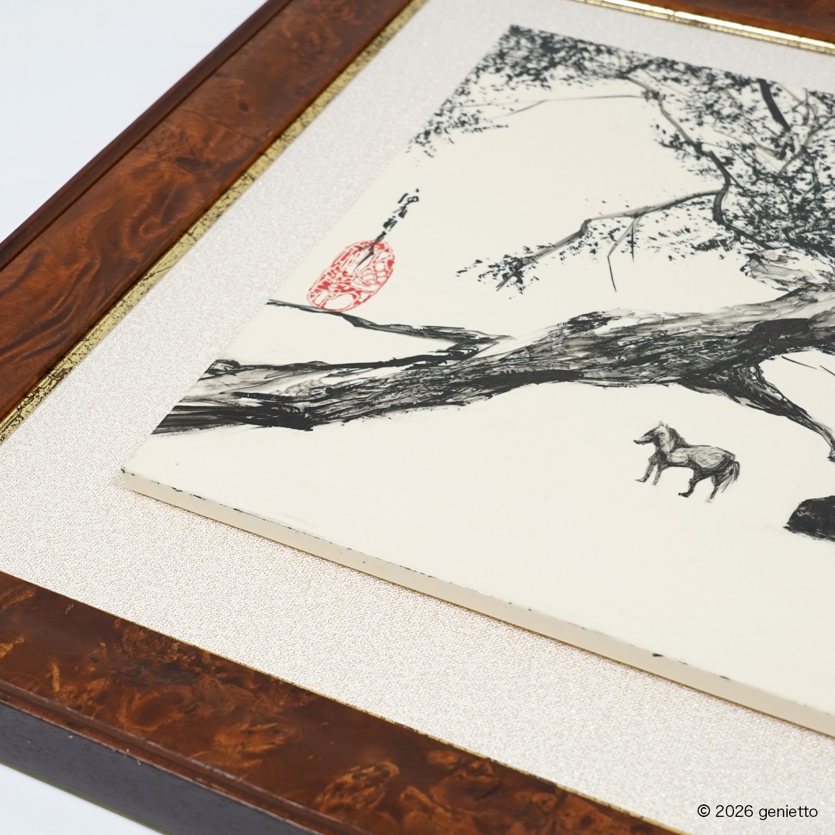 【新作】直筆陶墨画「負天黙立」