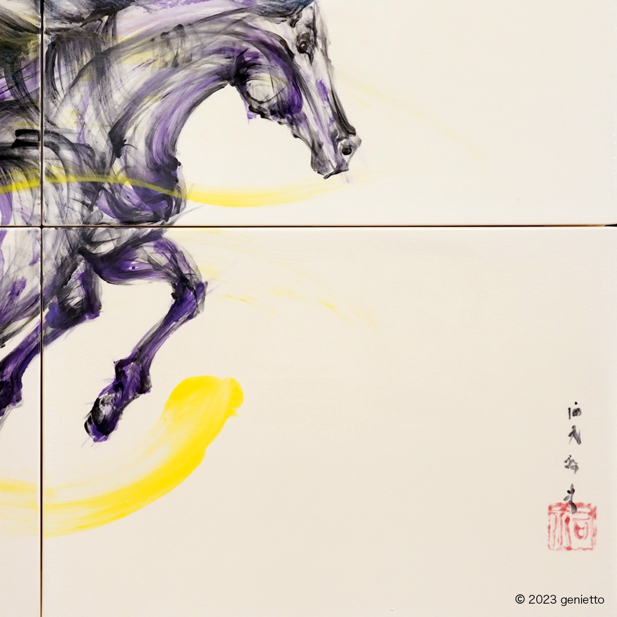 直筆陶墨画「虚空思慕」