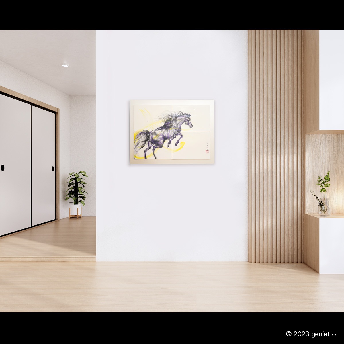 直筆陶墨画「虚空思慕」