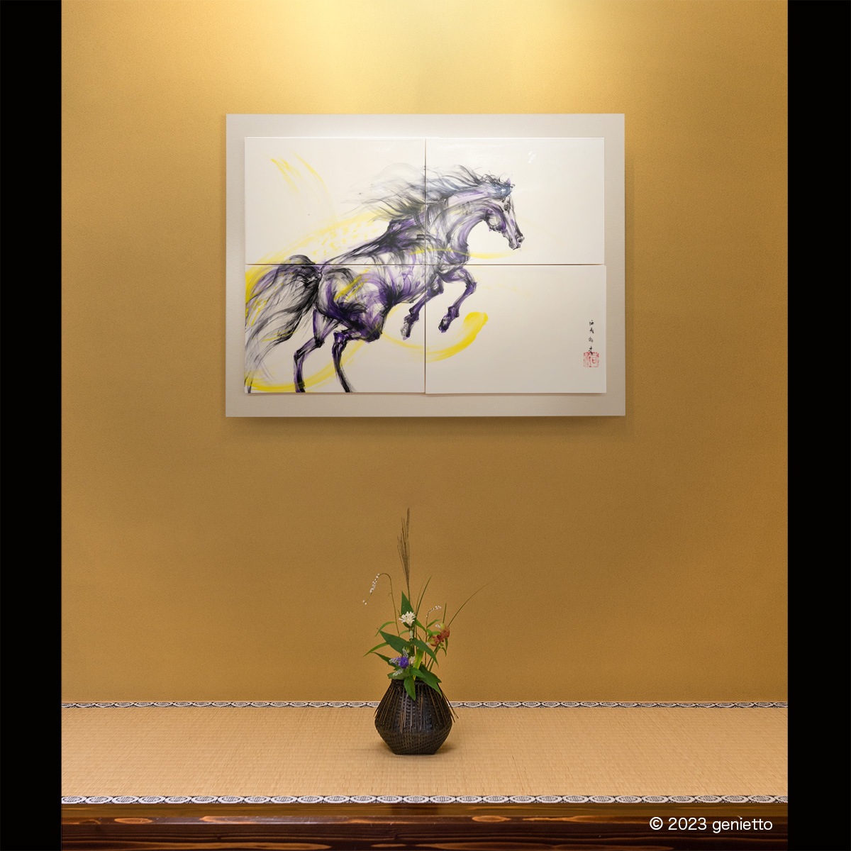 直筆陶墨画「虚空思慕」