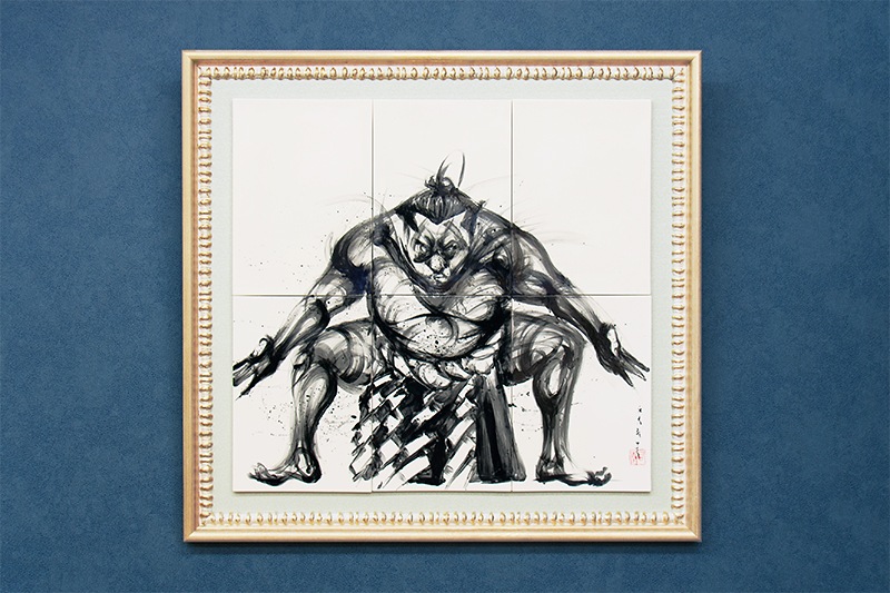 直筆陶墨画「雷閃不知火（らいせんしらぬい）」 | 墨絵・陶墨画