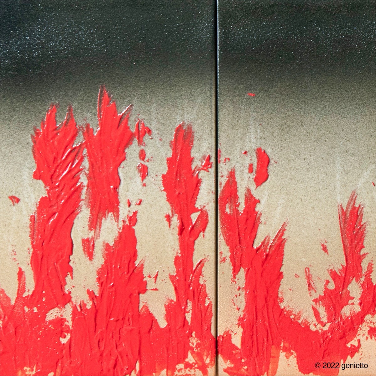 直筆陶墨画「那由多赤龍」