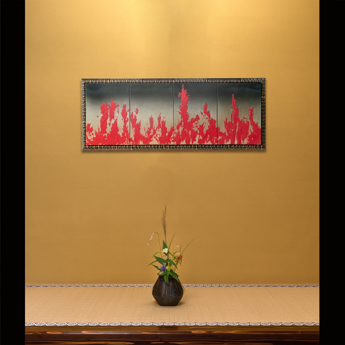 直筆陶墨画「那由多赤龍」