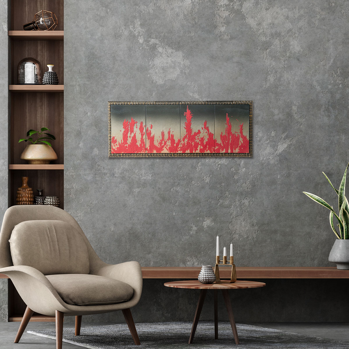 直筆陶墨画「那由多赤龍」