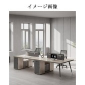 オフィスデスク　ワークデスク　パソコンデスク　事務机　トップパネル　サイドキャビネット　ダイヤル錠　炭素鋼脚　ライトウォールナット　カスタマイズ可能