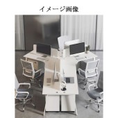 オフィスデスク　ワークデスク　パソコンデスク　事務机　トップパネル　チェスト　引き出し　ダイヤル錠　配線穴キャップ　シンプル　ホワイト　カスタマイズ可能
