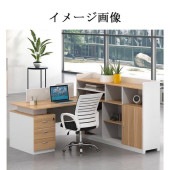 オフィスデスク　ワークデスク　パソコンデスク　事務用デスク　引き出し　配線孔付き　トップパネル　オープン収納　ナチュラル　カスタマイズ可能