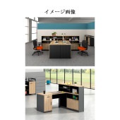 オフィスデスク　パソコンデスク　ワークデスク　事務用デスク　配線孔　錠付き　幕板付き　オープン収納　ナチュラル　カスタマイズ可能