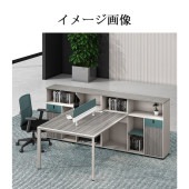 オフィスデスク　パソコンデスク　事務用デスク　仕事机　ワークデスク　サイドキャビネット　アルミ合金フレーム　オープン収納　木目調　カスタマイズ可能