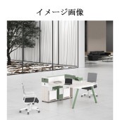 オフィスデスク　パソコンデスク　ワークデスク　仕事机　事務用デスク　スチール脚　PC収納　配線穴付き　引き出し付き　ホワイト　カスタマイズ可能