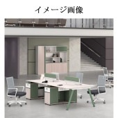 オフィスデスク　パソコンデスク　ワークデスク　片袖机　事務用デスク　スチールフレーム　トップパネル　配線孔付き　PC収納　ナチュラル　カスタマイズ可能