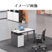 オフィスデスク　ワークデスク　パソコンデスク　片袖机　トップパネル　引き出し付き　ダイヤル錠　サイドキャビネット　ホワイト　カスタマイズ可能