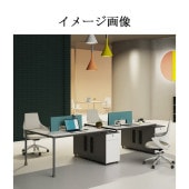 オフィスデスク　ワークデスク　パソコンデスク　事務用デスク　サイドキャビネット　スチール脚　PC用通気口　トップパネル　配線孔付き　ホワイト　カスタマイズ可能