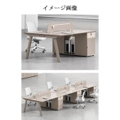 オフィスデスク　メラミン化粧板　スチール脚　ハの字構造　サイドキャビネット　デスクトップパネル　ダイヤル錠　スタイリッシュ　舟底エッジ　ベージュ　カスタマイズ可能