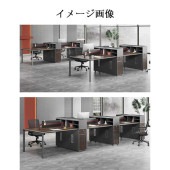 オフィスデスク　サイドキャビネット　デスクトップラック　デスクトップパネル　メラミン化粧板　PC用通気口　アルミ合金脚　ダイヤル錠　ウォルナット　カスタマイズ可能