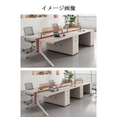 オフィスデスク　スチール脚　メラミン化粧板　サイドキャビネット　USB接続冷却ファン　ダイヤル錠　デスクトップパネル　配線ダクト　両面タイプコンセント　ベージュ　カスタマイズ可能