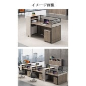 オフィスデスク　様々な空間に合わせやすい　デスクトップラック　サイドワゴン　錠付き　シリンダー錠　メラミン化粧板　ウォルナット　カスタマイズ可能