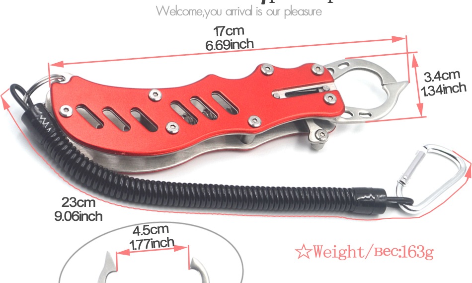 3色】 ステンレス製 つかみやすい 小型フィッシュグリップ フィッシュ 