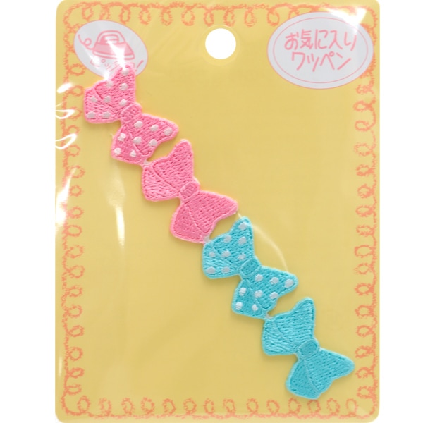 ワッペン 『お気に入りワッペン 連続ワッペン リボン MOW699