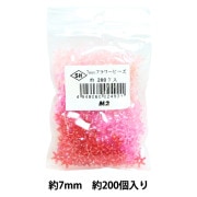 ビーズ ビーズ 『フラワービーズ ピンクMIX 14mm 約200個入り 10-4402