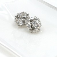 アクセサリー素材 『丸ロンデル クリスタル 約6mm シルバー 2個入り』|金具・留め具|ビーズ