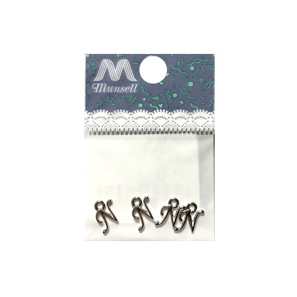アクセサリー素材 『イニシャルチャーム N 4個入り シルバー 271