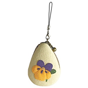 刺しゅうキット 『花のしずく マカロンポーチ 2月 すみれ PA-649