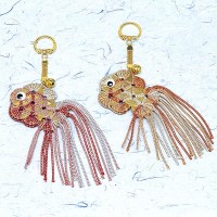 手芸キット 『開運キーホルダー パート2 金魚 ペア No.7』 Panami パナミ タカギ繊維|メタリックヤーン|特殊糸
