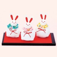 ×手芸キット 『京ちりめん ウサギのお手玉 パステル LH-329』 Panami パナミ タカギ繊維|ちりめん細工キット|つまみ細工生地