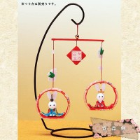 節句手芸キット 『ちりめんモビール ちょこんとお雛さま ピンク LH-41』 Panami パナミ タカギ繊維|ちりめん細工キット|つまみ細工生地