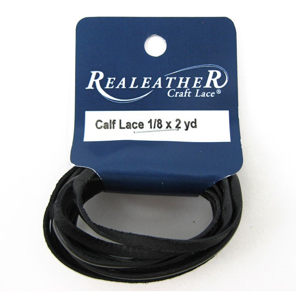 レザー素材 『カーフレース1.8mx3.2mm Black RCL01802革』 工芸,皮革