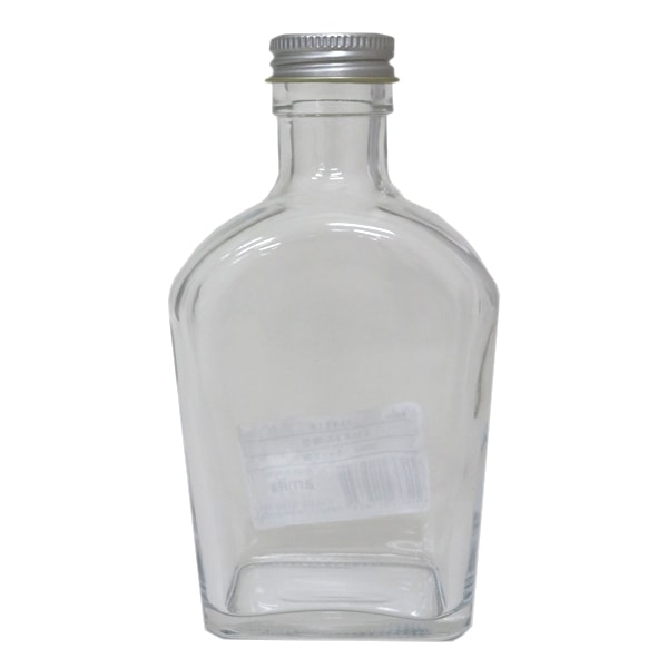 参考出品 ハーバリウムボトル 『ガラスボトル薄型200ml キャップ銀 314118