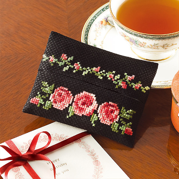 クロスステッチ 完成品 ポケットティッシュケース サモイロフ オーダー53 クロスステッチ 完成品 ポケットティッシュケース サモイロフ