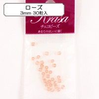 ビーズ 『ファイアポリッシュ ローズ 3mm 30粒入』|ガラスビーズ|ビーズ
