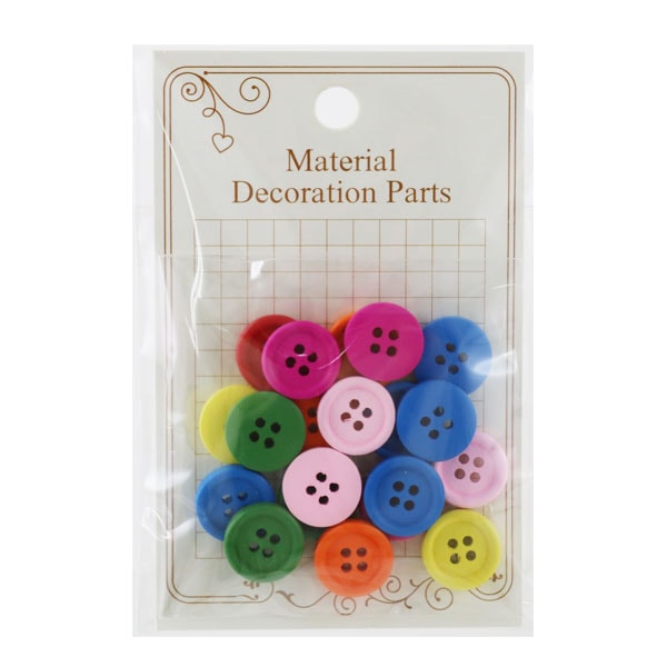 ボタン 『ウッドボタン N カラフル』 服飾,ボタン・バックル,ボタン,形