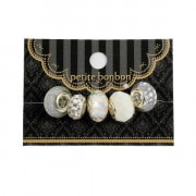 アクセサリー素材 『ロンデルビーズ GN-21-A ホワイトミックス』|ガラスビーズ|ビーズ