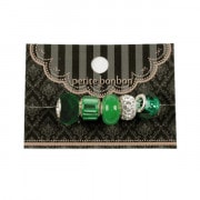 アクセサリー素材 『ロンデルビーズ GN-21-F グリーンミックス』|ガラスビーズ|ビーズ