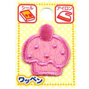 ワッペン 『ネームワッペン ピンク カップケーキ』|ワッペン|ソーイング