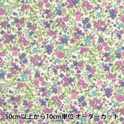 【数量5から】 生地 『ブロードプリント生地 花柄KTS2704 入園 入学 パープル』 COTTON KOBAYASHI コットンこばやし 小林繊維|柄|生地・布