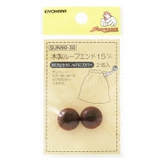 手芸パーツ 『SUN90-30 木製ループエンド15mm』 KIYOHARA 清原|金具・留め具|ソーイング