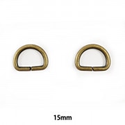 手芸パーツ 『Dカン 2ヶ入り 15mm アンティックゴールド SUN10-100』 SUNCOCCOH サンコッコー KIYOHARA 清原|金具・留め具|ソーイング