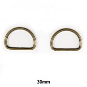 手芸パーツ 『Dカン 2ヶ入り 30mm アンティックゴールド SUN10-103』 SUNCOCCOH サンコッコー KIYOHARA 清原|金具・留め具|ソーイング